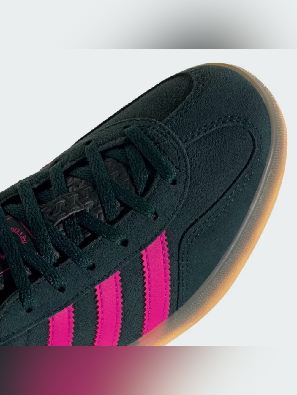 Adidas Gazelle Dark Green & Hot Pink Suede Sneakers - Picture 12 of 12